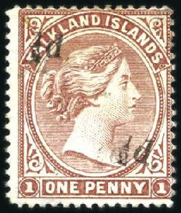 Stamp of Falkland Islands 1891 Wmk Crown CA 1/2d on 1d claret, mint, unsever