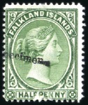 Stamp of Falkland Islands 1891-1902 Wmk Crown CA 1/2 to 6d, unused, set of f