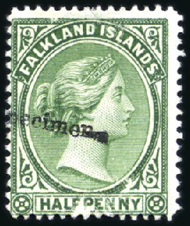 Stamp of Falkland Islands 1891-1902 Wmk Crown CA 1/2 to 6d, unused, set of f