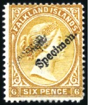 Stamp of Falkland Islands 1891-1902 Wmk Crown CA 1/2 to 6d, unused, set of f