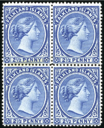 Stamp of Falkland Islands 1891-1902 Wmk Crown CA 2 1/2d prussian blue, mint 