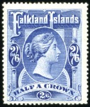 Stamp of Falkland Islands 1898 Wmk Crown CC 2s6d deep blue & 5s red, mint, f