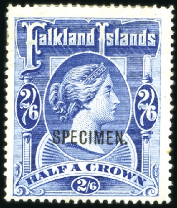Stamp of Falkland Islands 1898 Wmk Crown CC 2s6d deep blue & 5s red, mint, s