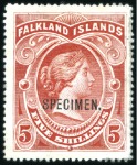 Stamp of Falkland Islands 1898 Wmk Crown CC 2s6d deep blue & 5s red, mint, s