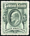 Stamp of Falkland Islands 1904-12 Wmk Crown CA 1/2d to 5s complete mint set 