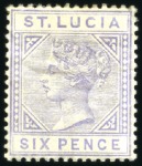 Stamp of St. Lucia 1860-92 Attractive, valuable mint/unused selection