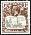 Stamp of Ascension 1924-33 Wmk Script CA mint selection of VARIETIES 