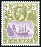 Stamp of Ascension 1924-33 Wmk Script CA mint selection of VARIETIES 