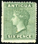 Stamp of Antigua & Barbuda 1862-87, Mint/unused QV selection incl. 1862 no wm