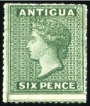 Stamp of Antigua & Barbuda 1862-87, Mint/unused QV selection incl. 1862 no wm