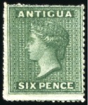 Stamp of Antigua & Barbuda 1862-87, Mint/unused QV selection incl. 1862 no wm