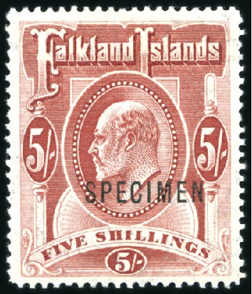 Stamp of Falkland Islands 1904-12 Wmk Crown CA 1/2d to 5s complete set of ei