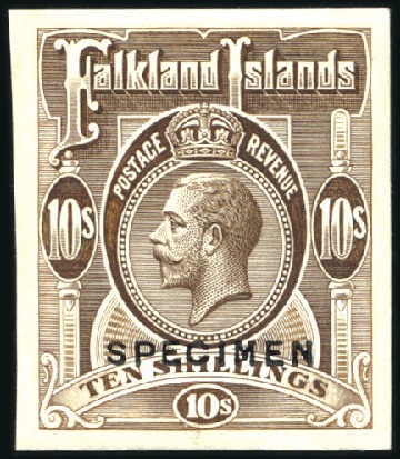 Stamp of Falkland Islands 1912-20 Wmk Multiple Crown CA 10s sepia, imperfora