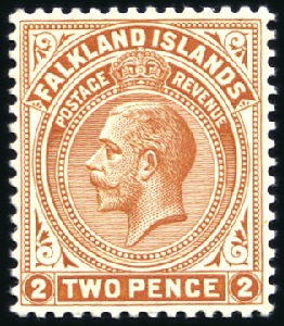 Stamp of Falkland Islands 1912-20 Multiple Crown CA 2d dull orange, perforat