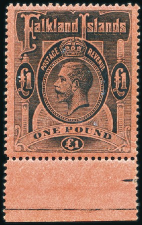 Stamp of Falkland Islands 1912-20 Wmk Multiple Crown CA 3s to £1 complete se