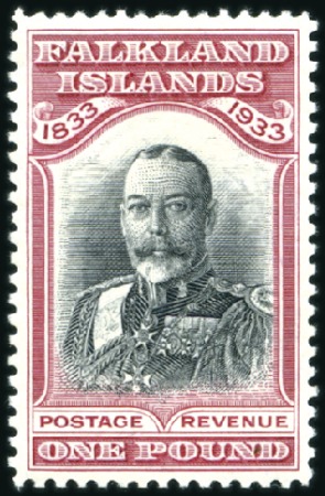 Stamp of Falkland Islands 1933 Centenary £1 black and carmine, mint, very li