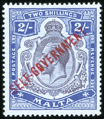 Stamp of Malta 1922 Self-Government 2s purple and blue on blue, m