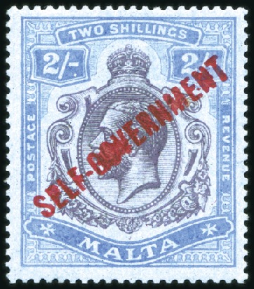 Stamp of Malta 1922 Self-Government 2s purple and blue on blue, m