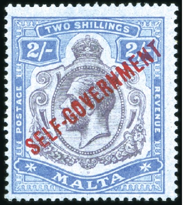 Stamp of Malta 1922 Self-Government 2s purple and blue on blue, m