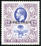 Stamp of Sierra Leone 1921-27 Wmk Multiple Crown CA 1/2d to £5 set of 19