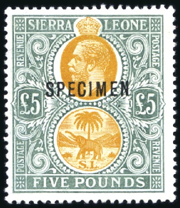 Stamp of Sierra Leone 1921-27 Wmk Multiple Script CA £5 orange and green
