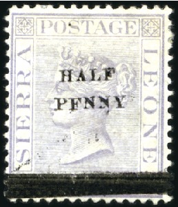 Stamp of Sierra Leone 1893 Wmk Crown CC 1/2d on 1 1/2d lilac showing "PF