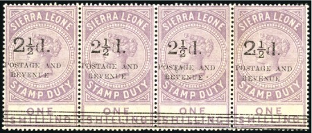 Stamp of Sierra Leone 1897 Stamp Duty Provisional 2 1/2d on 1s in strip 