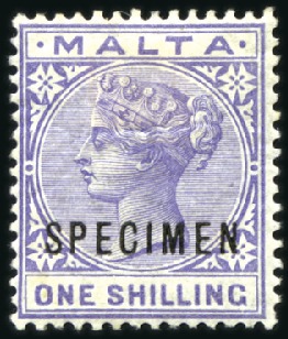 Stamp of Malta 1885-90 Crown CA 1/2d to 1s, mint, all showing SPE