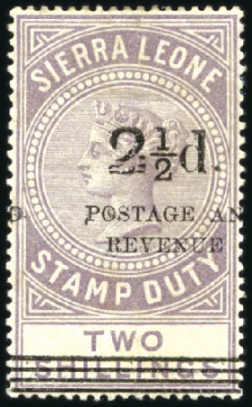 Stamp of Sierra Leone 1897 Stamp Duty Provisional 2 1/2d on 2s with type