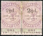 Stamp of Sierra Leone 1897 Stamp Duty Provisional mint/unused group incl