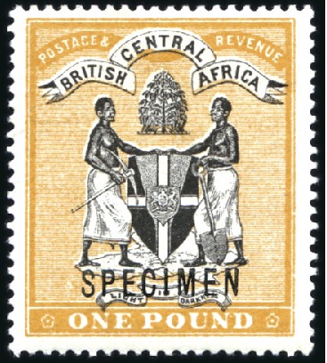 Stamp of Nyasaland » British Central Africa 1895 No Wmk 1d to £1 complete set of nine, mint, s