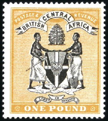 Stamp of Nyasaland » British Central Africa 1895 No Wmk 1d to £1 complete set of nine, mint, w