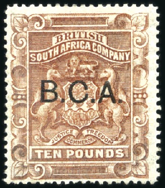 Stamp of Nyasaland » British Central Africa 1891-95 BCA £10 brown, unused, part original gum d