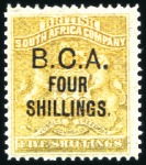 Stamp of Nyasaland » British Central Africa 1895 BCA 3s on 4s grey-black and vermilion, 4s on 