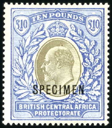 Stamp of Nyasaland » British Central Africa 1903-04 Crown CC £10 grey and blue, mint, part ori