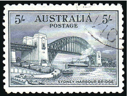 Stamp of Australia » Commonwealth of Australia 1932 Sydney Harbour Bridge 5s Blue-Green, superb u