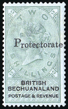 Stamp of Bechuanaland » British Bechuanaland 1888 2s Green and Black, mint very lightly hinged,