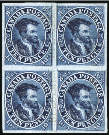 Stamp of Canada 1852-57 10d Blue plate proof on India paper in blo