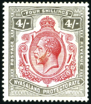 Stamp of Nyasaland » British Central Africa 1913-21 Multiple Crown CA 4s carmine and black, mi