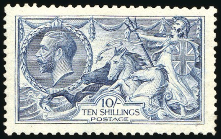 Stamp of Great Britain » King George V 1915 De La Rue Seahorse 10s pale blue mint lightly