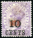 Stamp of British Honduras 1865-99, Attractive and valuable mint/unused selec