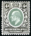 Stamp of Nyasaland » British Central Africa 1907 Multiple Crown CA 1d to 6d, on chalk-surfaced