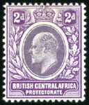 Stamp of Nyasaland » British Central Africa 1907 Multiple Crown CA 1d to 6d, on chalk-surfaced