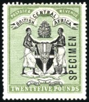 Stamp of Nyasaland » British Central Africa 1896 Crown CA 1d to £25 part set of 11, mint, part