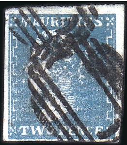 Stamp of Mauritius 1859 Dardenne 2d slate-blue, pos.7, fair to very l