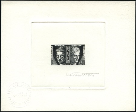Stamp of Auction catalogues 1960-65: Single die proof (epreuve)  for 50C Buddh