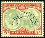 Stamp of St. Kitts-Nevis » St. Kitts-Nevis Crown Colony & Later 1903-50, Group of SPECIMEN sets, with 1903 set of 