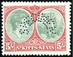 Stamp of St. Kitts-Nevis » St. Kitts-Nevis Crown Colony & Later 1903-50, Group of SPECIMEN sets, with 1903 set of 