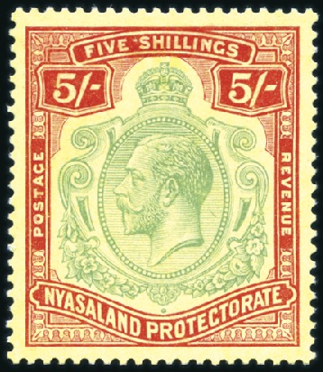 Stamp of Nyasaland » British Central Africa 1921-33 Multiple Script CA 5s green and red on yel