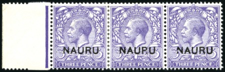 Stamp of Nauru 1916-23 3d Bluish violet, mint, left sheet margina
